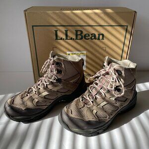 LL Bean hiking boots, color: tan and pink